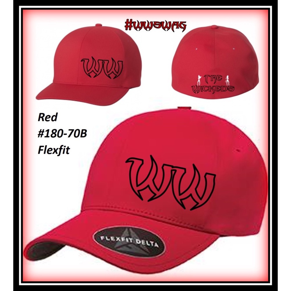 Flexfit Delta No Sweat Hat #180 - Red w/Black logo